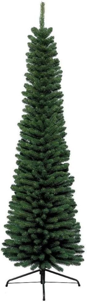 Albero di Natale Artificiale H.240 cm Forma Slim Matita (Pencil) Colore Verde, Salvaspazio | Kaemingk