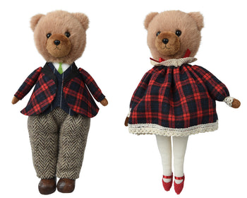 Orsetto peluche con giacca blu, 1 pezzo, 2 colorazioni Alt.24cm Kaemingk