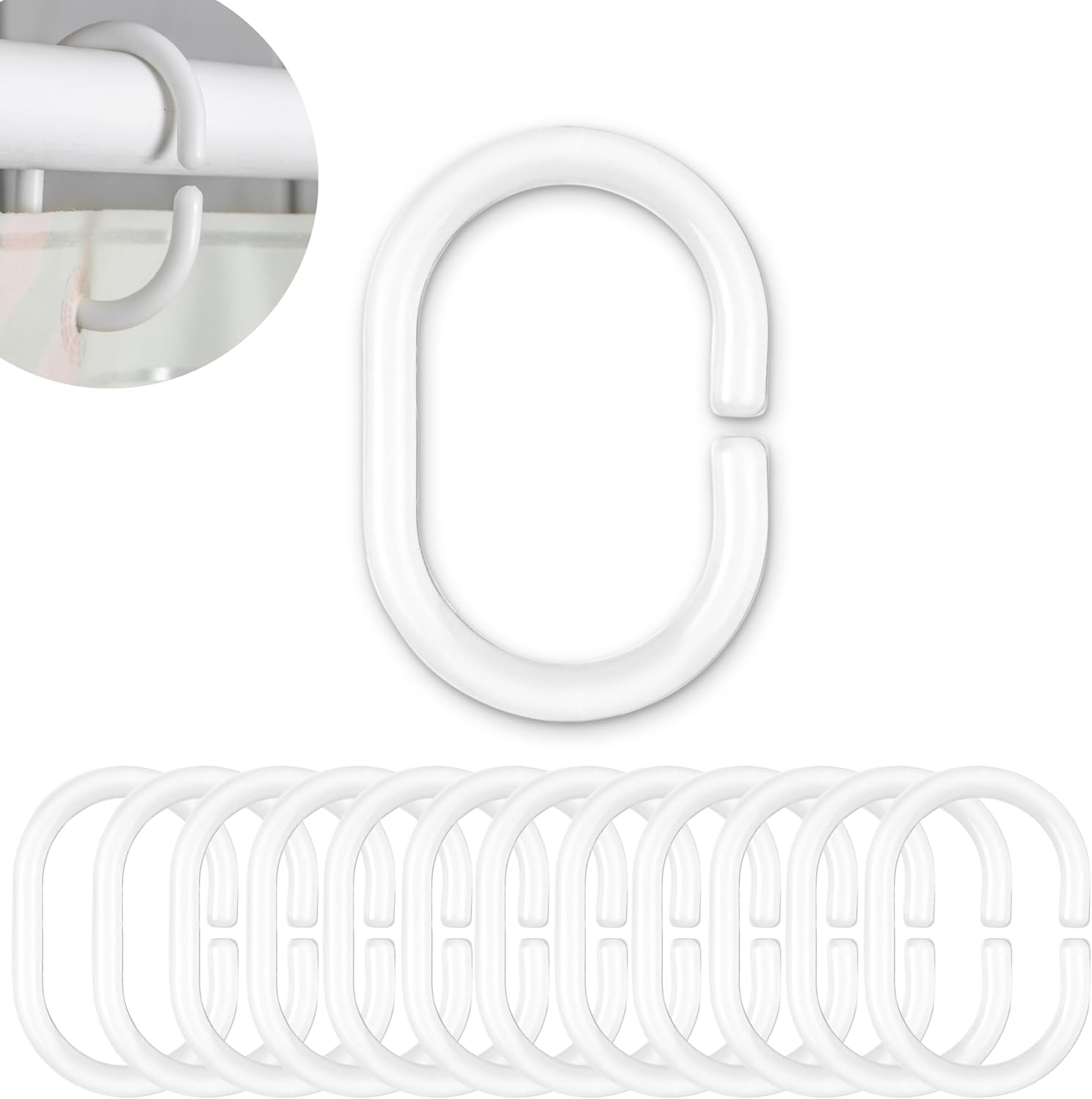 12 anelli per tende doccia bianchi Gedy 12 anelli per tende doccia bianchi Gedy