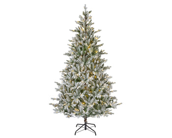 Albero di Natale Artificiale ALLISON LED H.210 cm Innevato 430 Luci LED Integrate Diametro 127 cm | Kaemingk