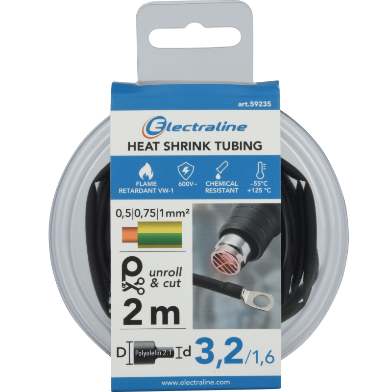 Guaina Termorestringente Intrecciata 2:1 3/8 Pollice X 4,6 Metri Per Cavi Auto - Resistente Al Calore E Abrasione