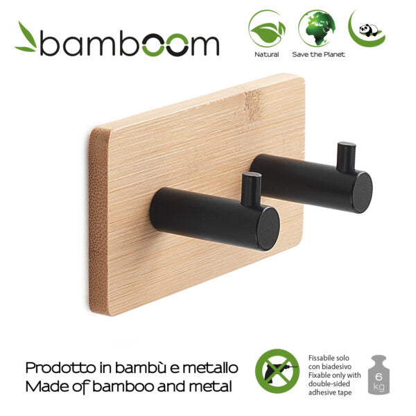 Appendiabiti doppio bambù e nero Juncos Gedy