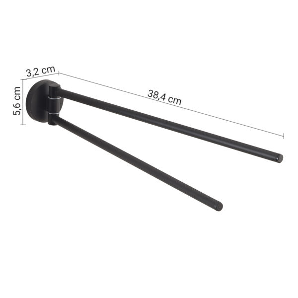 Portasalviette snodato nero Felce Plus Gedy