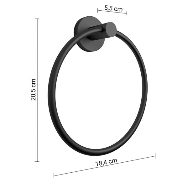 Portasalviette ad anello nero Felce Plus Gedy
