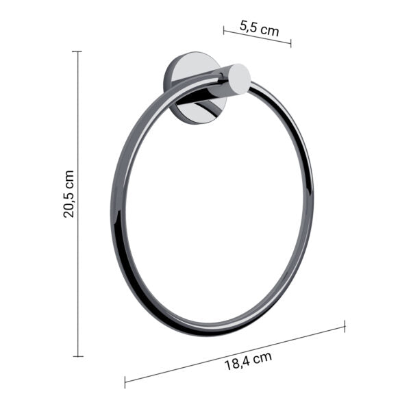 Porta salviette ad anello cromato con biadesivo Felce Plus Gedy