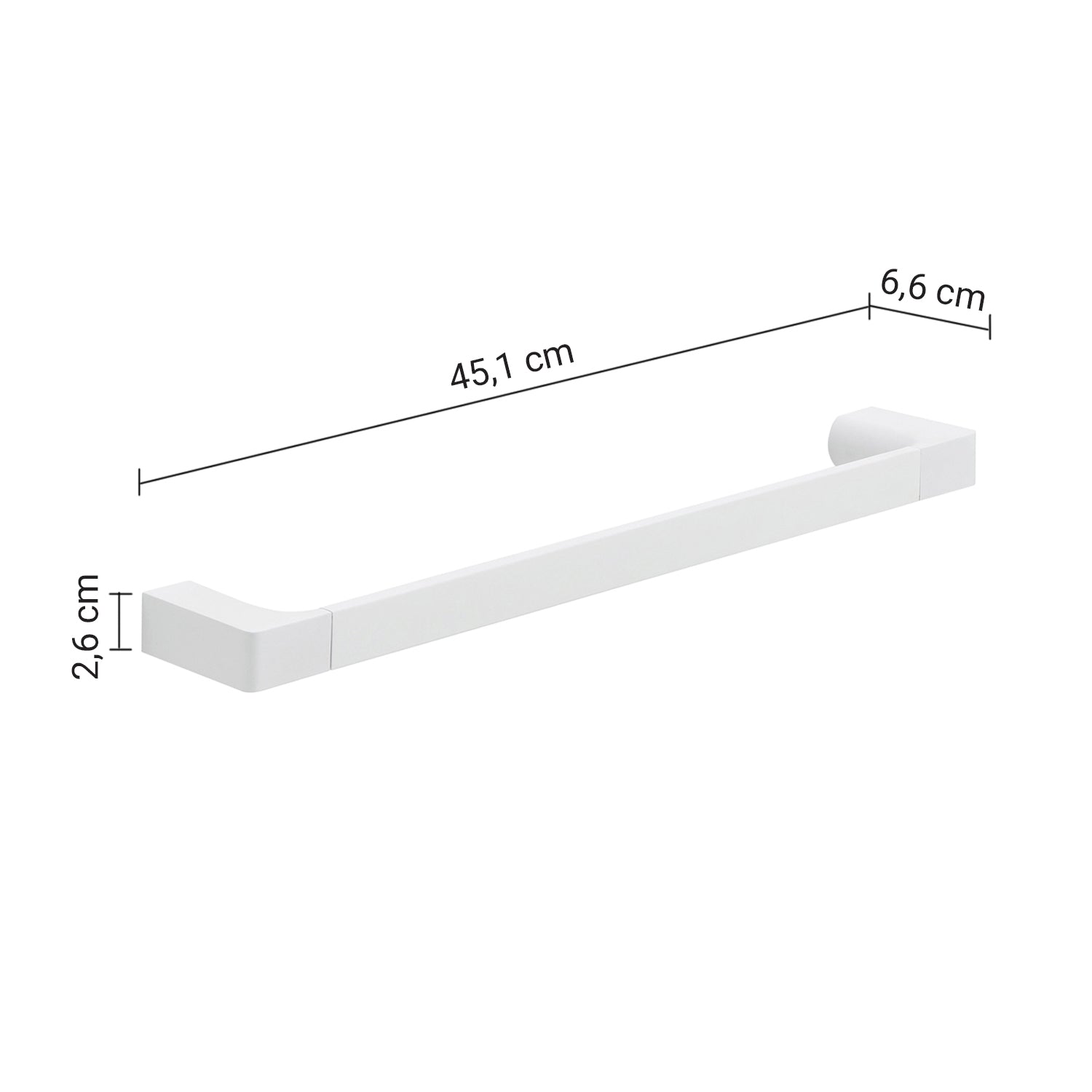 Portasalviette da bagno 45cm bianco Pirenei Gedy