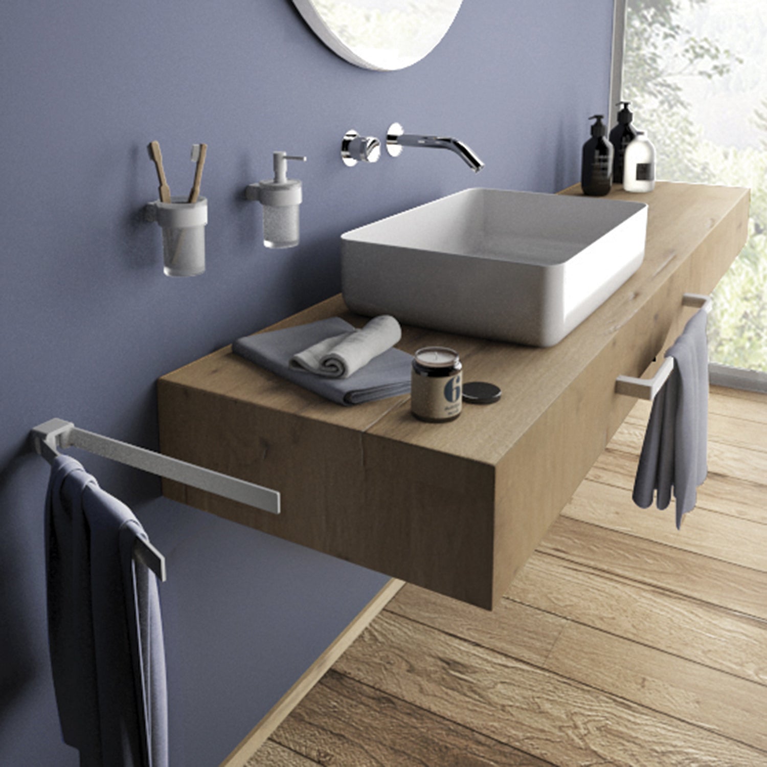 Portasalviette da bagno 45cm bianco Pirenei Gedy