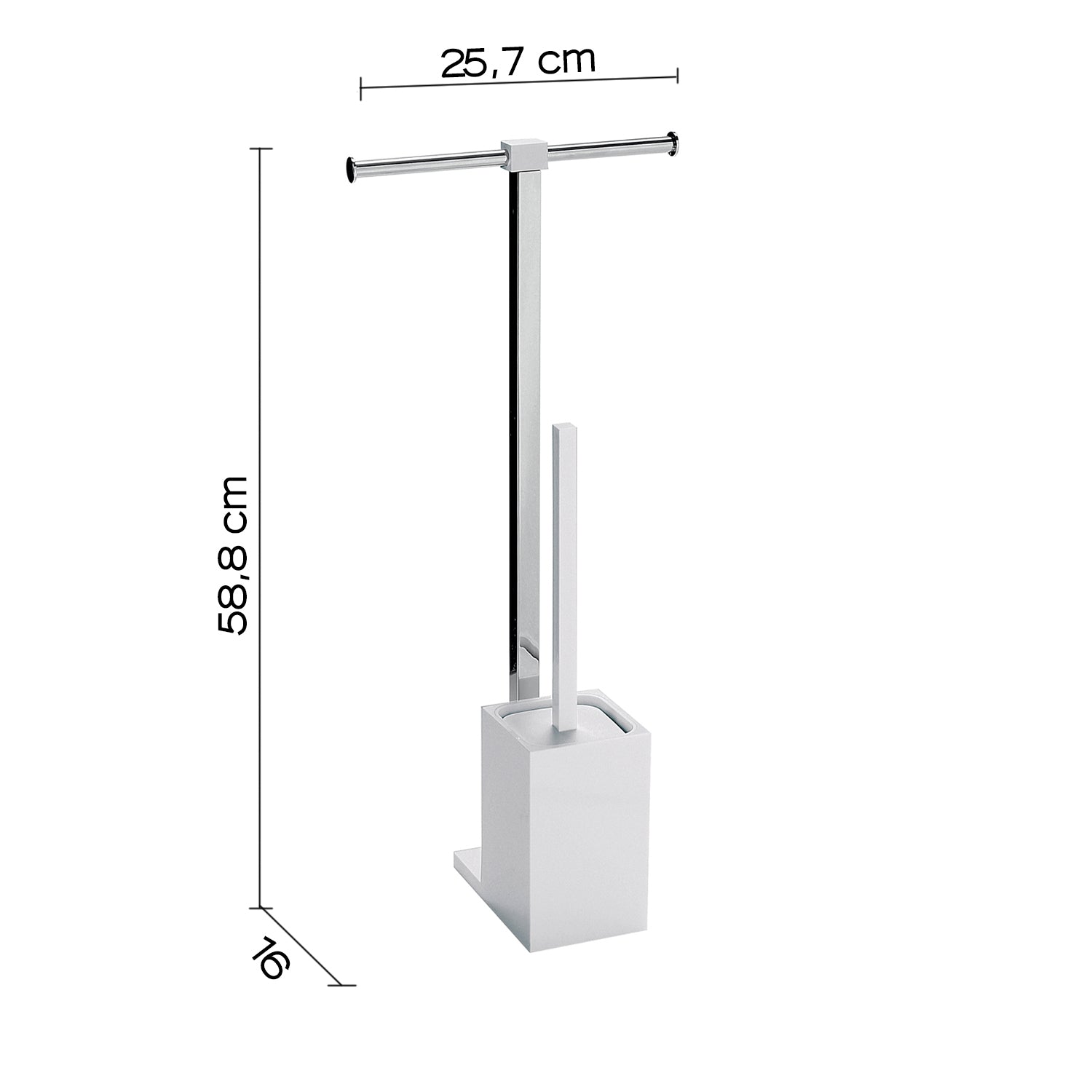 Piantana portarotolo e scopino wc, inox, linea 