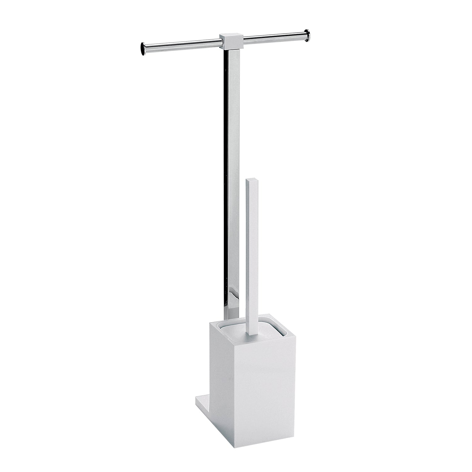 Piantana portarotolo e scopino wc, inox, linea 