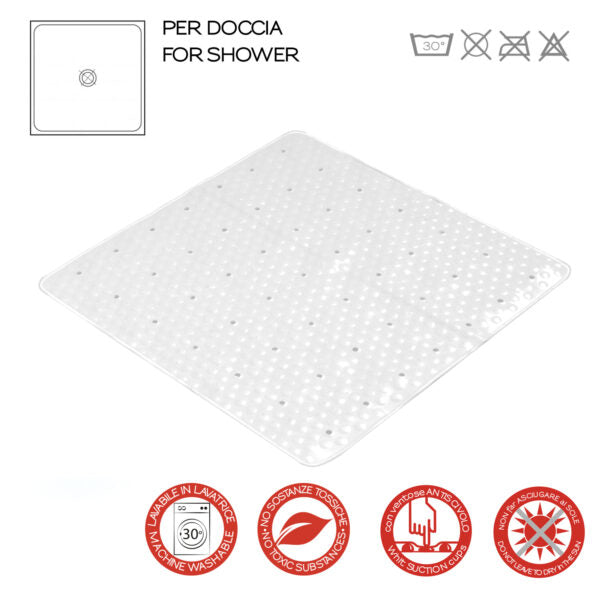 Tappeto per doccia Solid 53x53 bianco Gedy