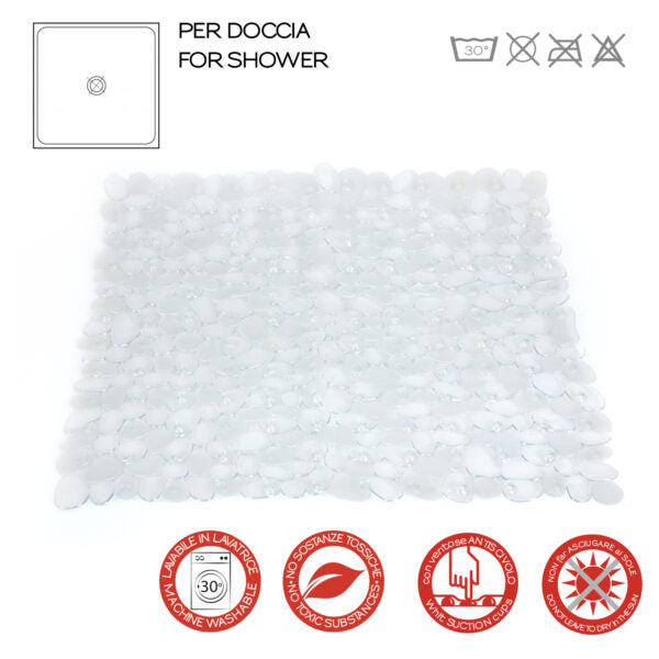 Tappeto per doccia River 54x54 trasparente Gedy