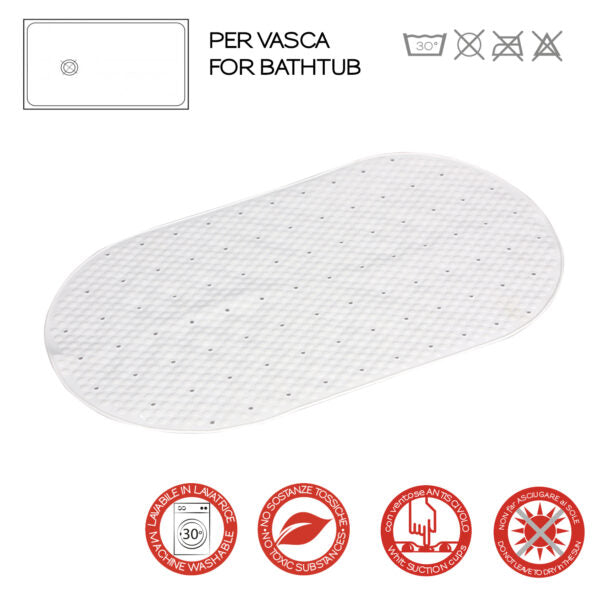 Tappeto per vasca Solid 69x38,5 bianco Gedy