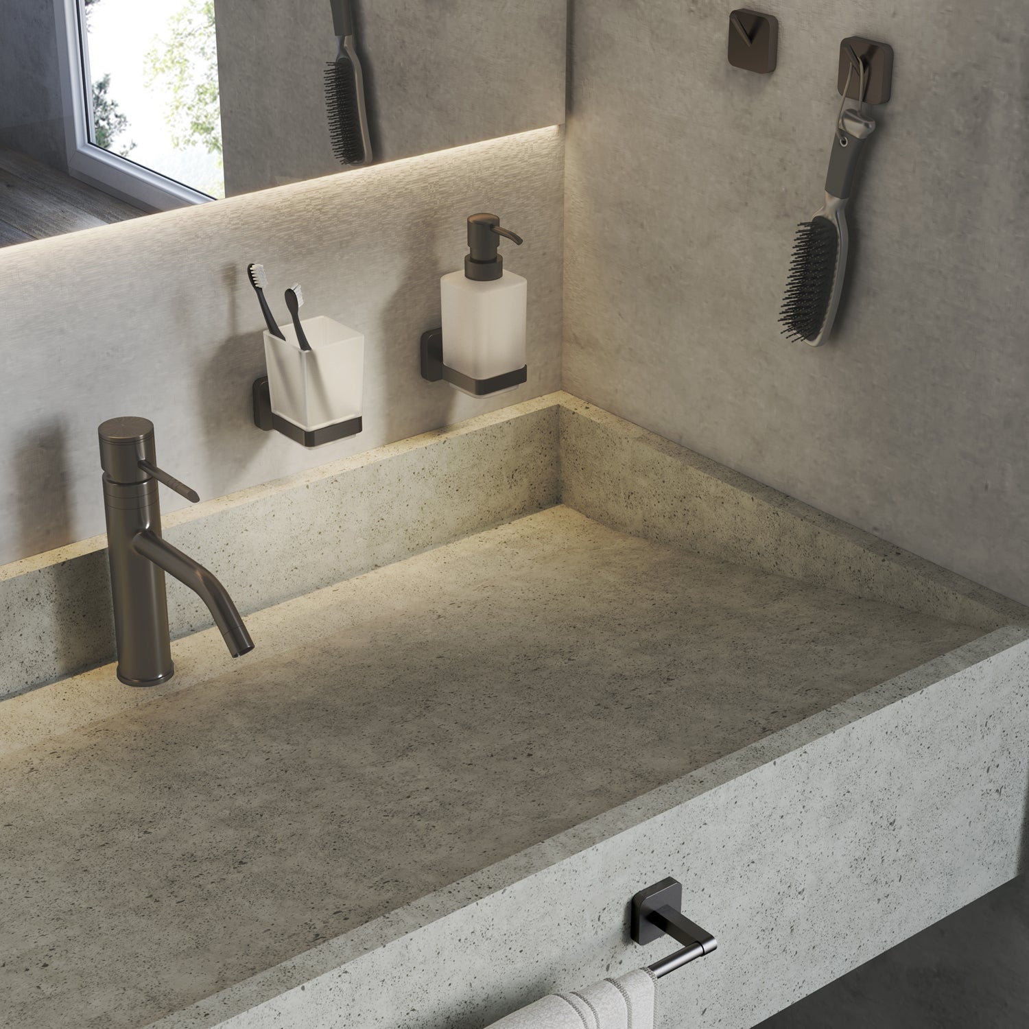 Porta sapone Gun Metal Tonga Gedy