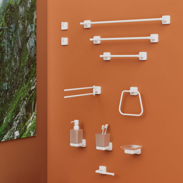 Set 2 appendiabiti da bagno bianco Tonga Gedy