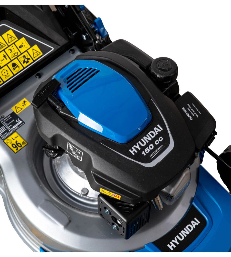 Rasaerba a spinta Hyundai, motore a benzina 4 tempi 150cc, taglio 43cm, con mulching