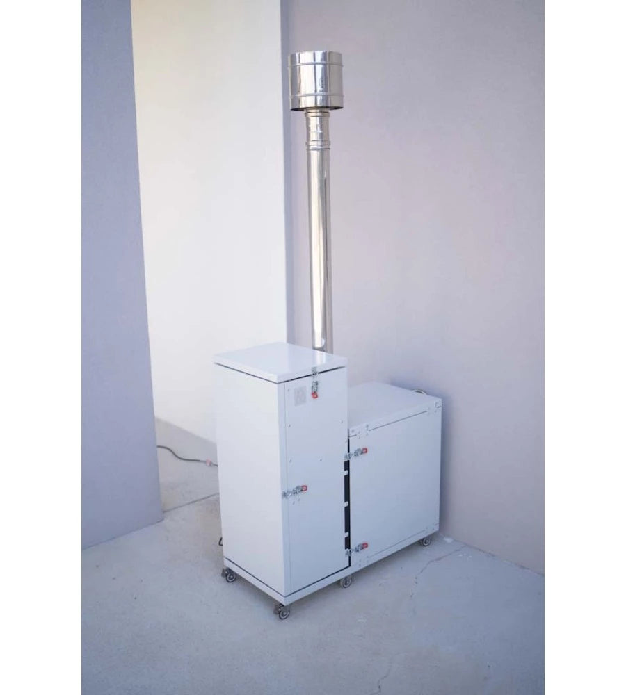 Stufa a Pellet Esterna Pirox Turbopellet 11 kW Bianca, Riscaldamento Senza Canna Fumaria | CS Termos