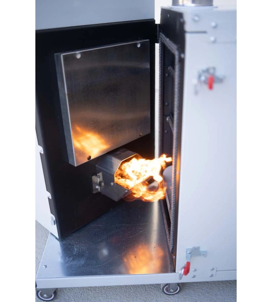 Stufa a Pellet Esterna Pirox Turbopellet 11 kW Bianca, Riscaldamento Senza Canna Fumaria | CS Termos