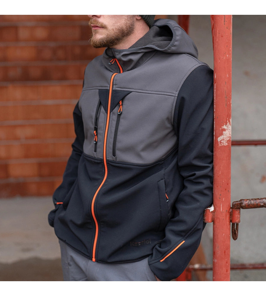 Giacca da Lavoro Kapriol Tenere Pro Softshell Water Repellent, Giubbotto Tecnico con Cappuccio 320 g/m² | Kapriol