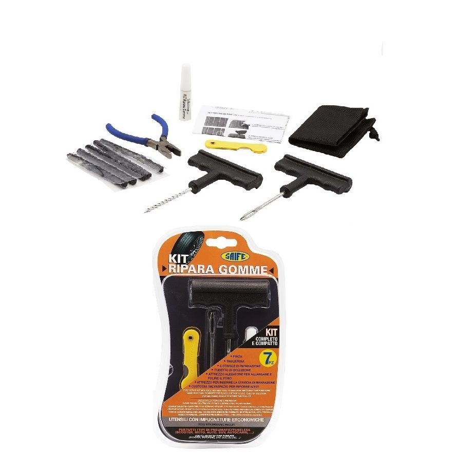 Kit Ripara Gomme Rhutten per Pneumatici Tubeless con 5 Strisce di Riparazione