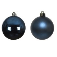 Palline di natale set 6 pezzi blu diametro 8cm Kaemingk