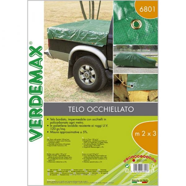 Telo Occhiellato 120 gr/mq, 4x5 Metri Verdemax