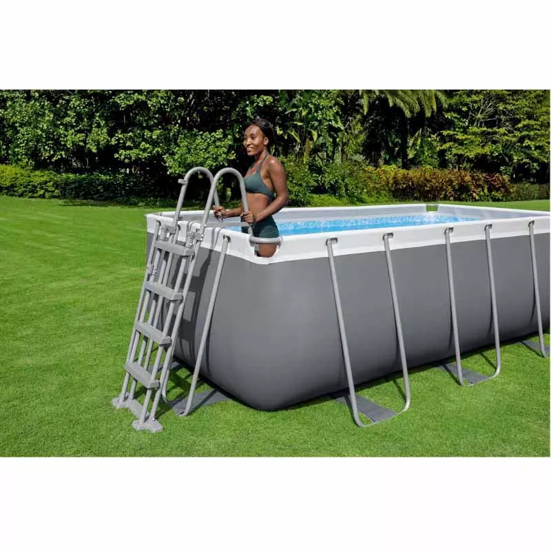 Piscina rettangolare fuori terra Bestway Power Steel 412x201x122 cm con filtro a sabbia