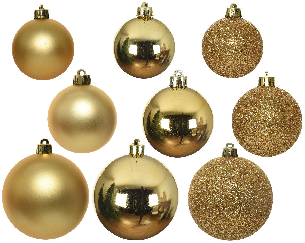 Box 26 palline natale diametro 6/8/10cm oro Kaemingk