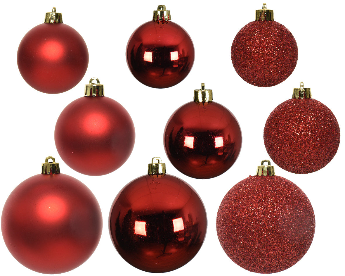 Box 26 palline natale diametro 6/8/10cm rosse Kaemingk