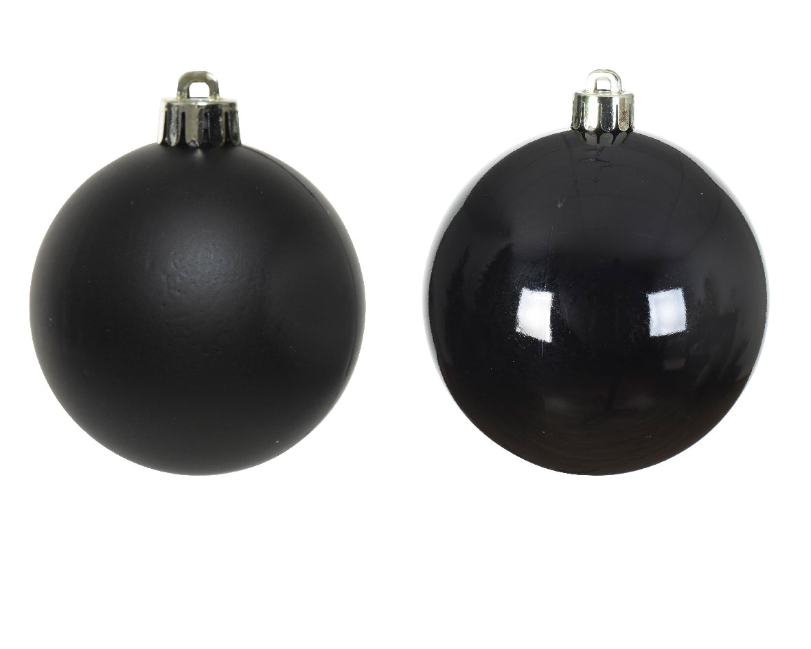 Set 4 palline di natale diametro 10cm colore nero Kaemingk