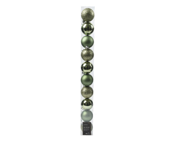 Set palline di natale 10 pezzi diametro 6cm colore verde Kaemingk
