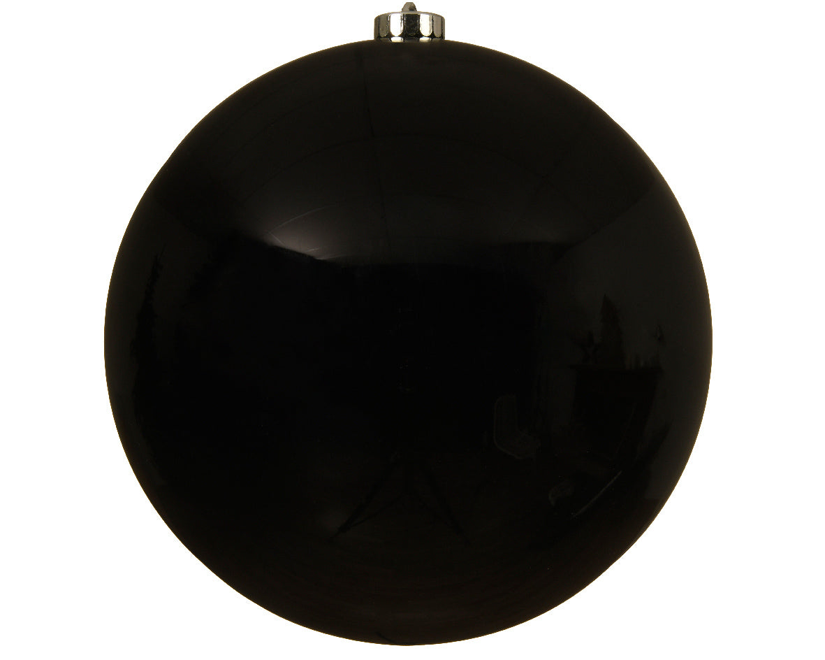 Pallina natale diametro 20cm, nero lucido Kaemingk