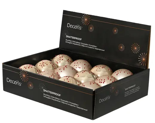 1 Sfera decorativa diametro 8 cm perla con bacche rosse polistirolo assortita Kaemingk