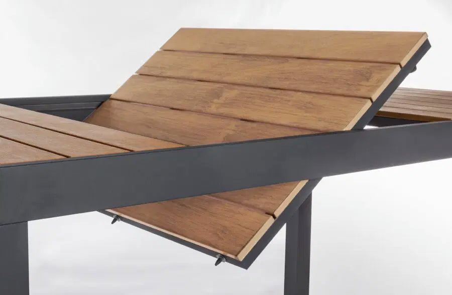 Tavolo da Giardino Allungabile Bizzotto Elias in Alluminio e Polywood, 140/200x90 cm | Effetto Legno Naturale