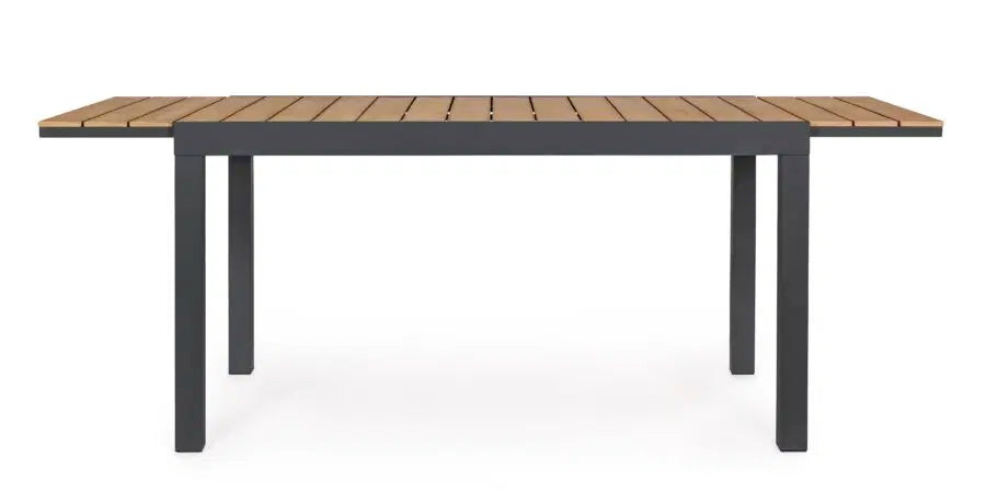 Tavolo da Giardino Allungabile Bizzotto Elias in Alluminio e Polywood, 140/200x90 cm | Effetto Legno Naturale