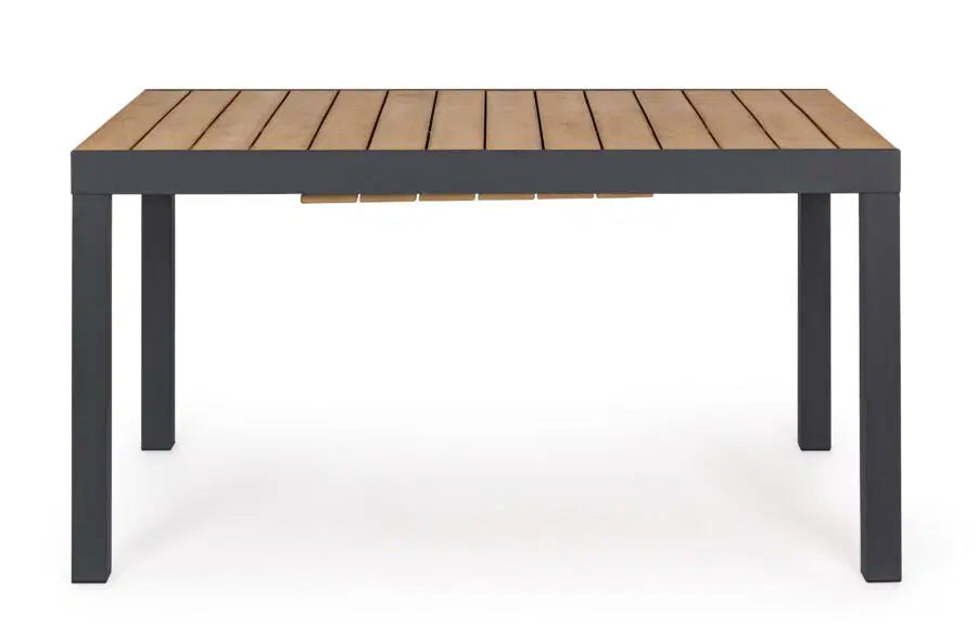 Tavolo da Giardino Allungabile Bizzotto Elias in Alluminio e Polywood, 140/200x90 cm | Effetto Legno Naturale