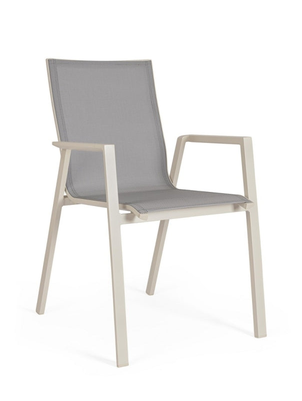 Sedia per interni ed esterni moderna colore pelican 