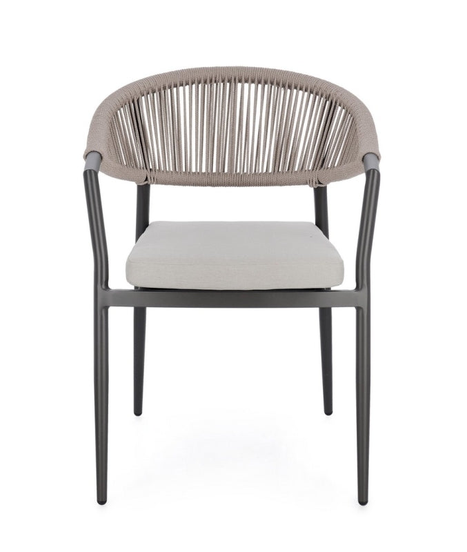 Sedia per interni ed esterni moderna colore antracite khaki 