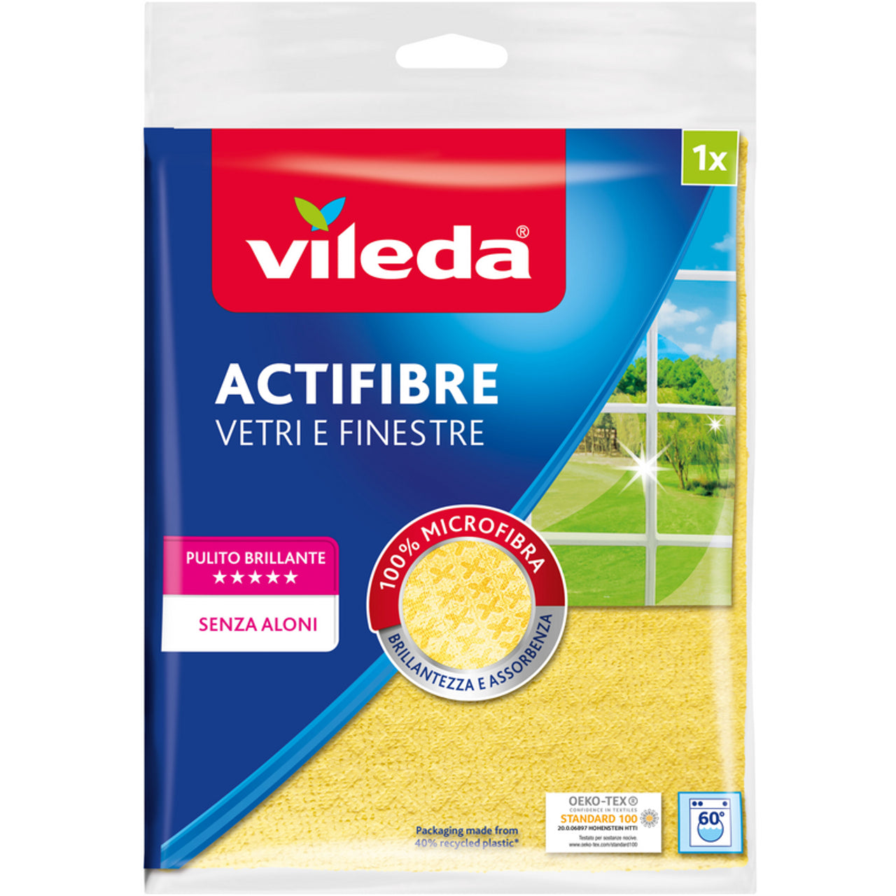 Panno actifibre per vetri 1 pezzo Vileda