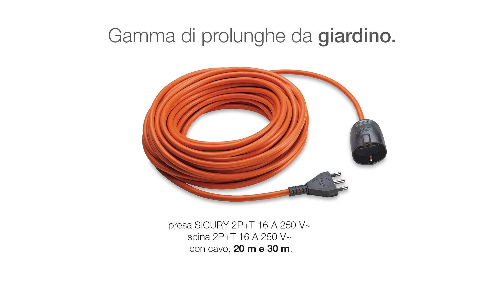 Prolunga Elettrica Vimar 20 Metri Arancione, Cavo 3G1,5 S17 con Spina e Presa 16A | Vimar