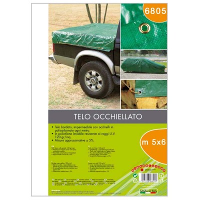 Telo Occhiellato 120 gr/mq, 5x6 Metri Verdemax