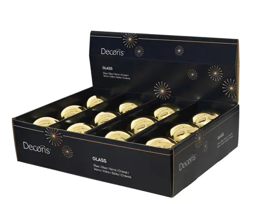 Pallina Natalizia in Vetro Diametro 8cm Colore Oro Chiaro Light Gold | Kaemingk