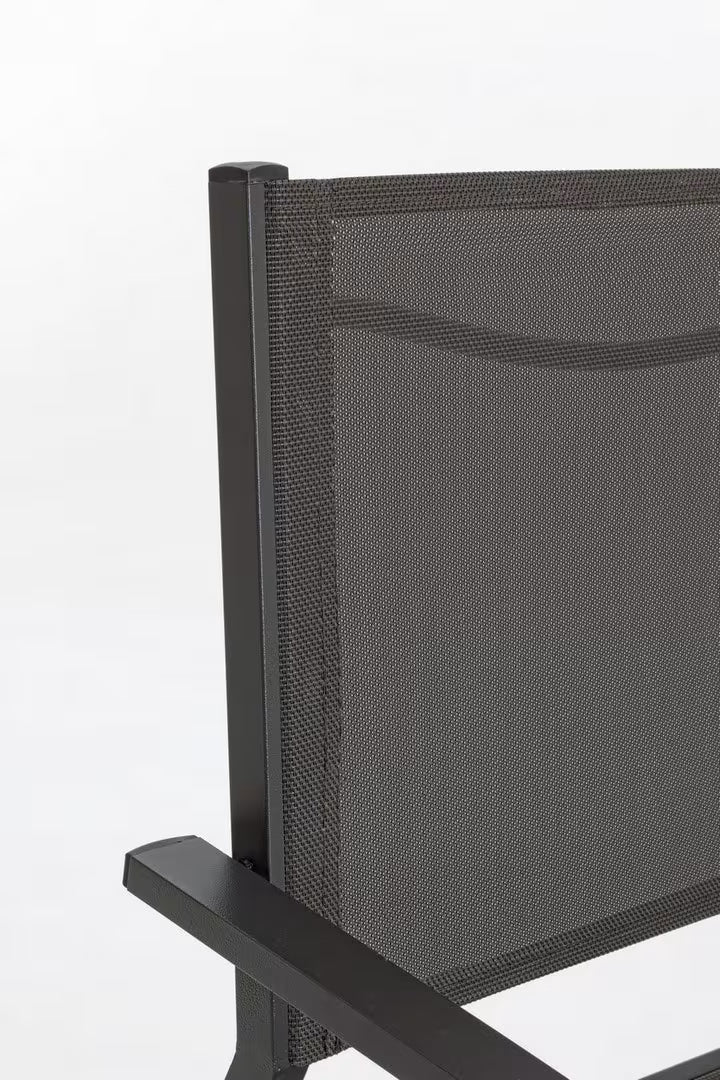 Sedia con Braccioli Bizzotto Hilde Antracite in Alluminio, Design Moderno | 57x60x88 cm
