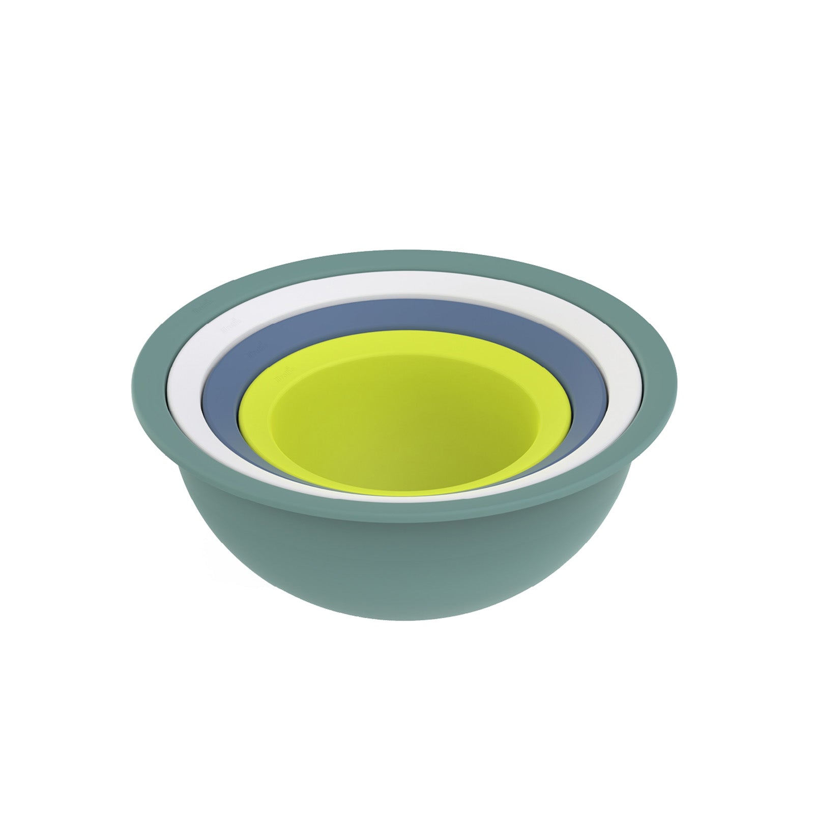 Set 3 Ciotole Caruba Rotho con Coperchio, Insalatiere Impilabili per Cucina e Picnic | Rotho