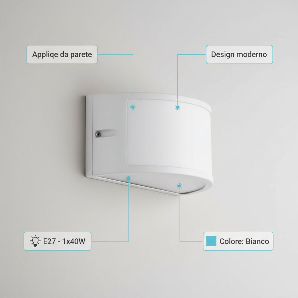 Applique da esterno Catamarca E27 alluminio bianco IP54 Eglo
