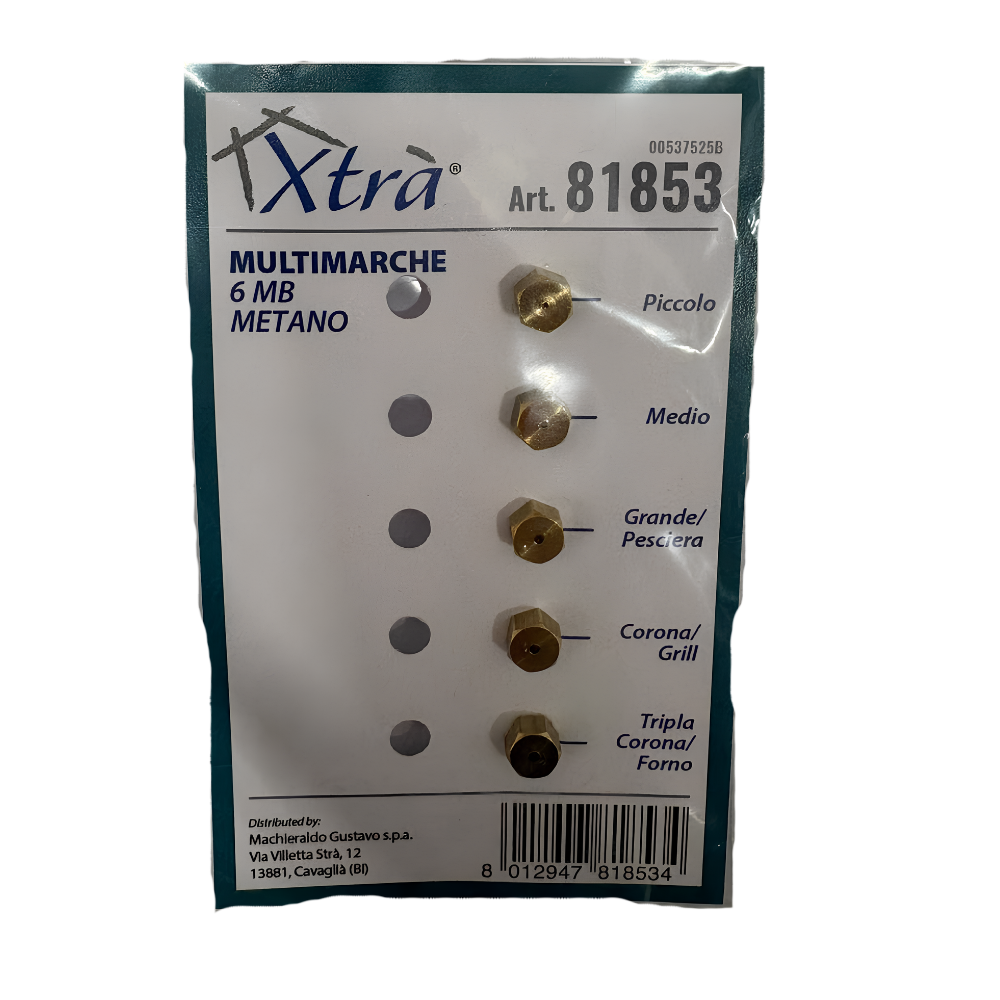 Set ugelli per piani cottura metano 5 pezzi Xtrà