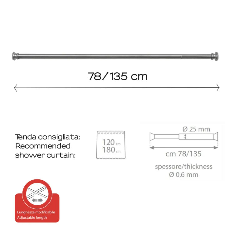 Asta doccia estensibile in alluminio 80/135 cm Gedy