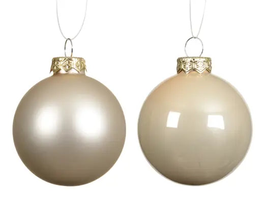 Set 4 Palline di Natale in Vetro Color Perla Ø10 cm Lucide e Opache Decoris Kaemingk