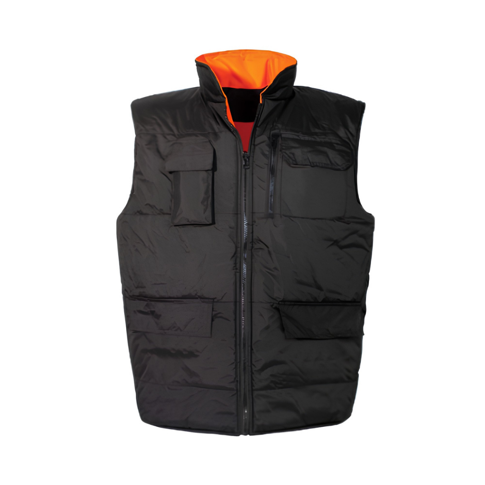 Gilet alta visibilità arancione blu reversibile taglie assortite Kapriol