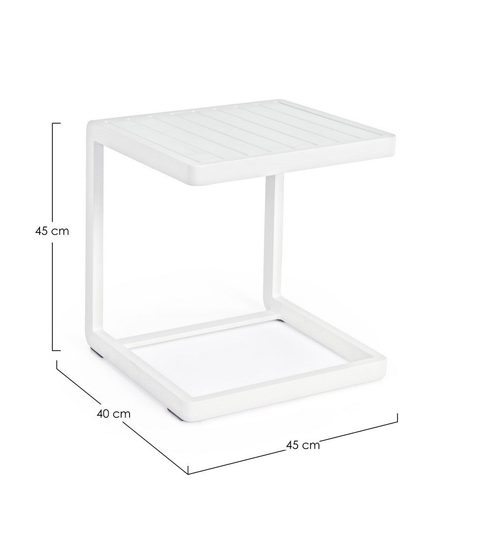 Tavolino da esterno per piscina terrazza giardino 40x40 colore bianco 