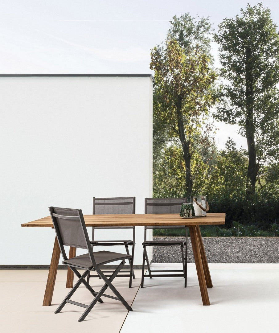 Sedia Pieghevole da Giardino White Label Elin Ciok, Struttura in Alluminio Leggera | 47x58x88 cm